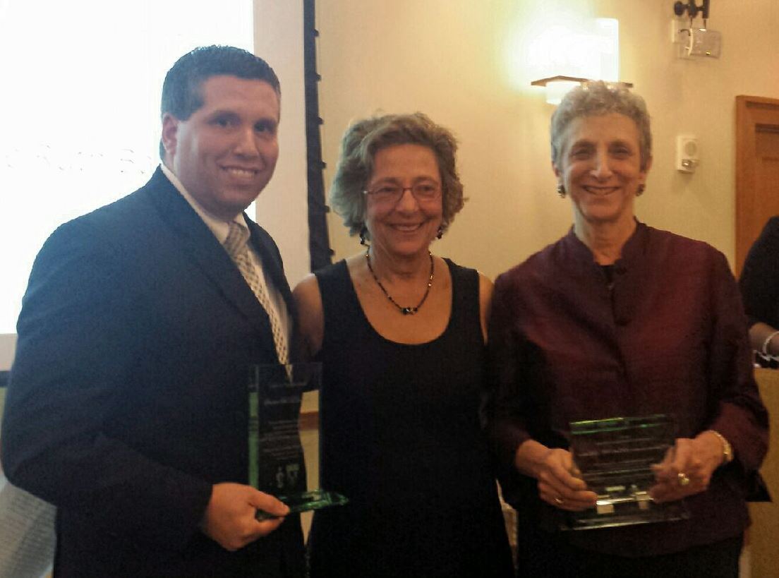 Susan Cole (center) at MAC's Annual Gala, recognizing Sen. Sal DiDomenico and Rep. Ruth Balser as longstanding legislative champions for Safe and Supportive Schools